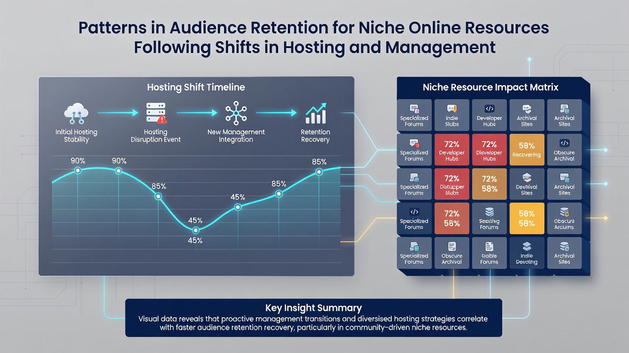 Graph illustrating long-term audience return rates for specialized online archives after management system updates